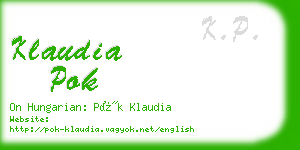 klaudia pok business card